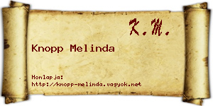 Knopp Melinda névjegykártya